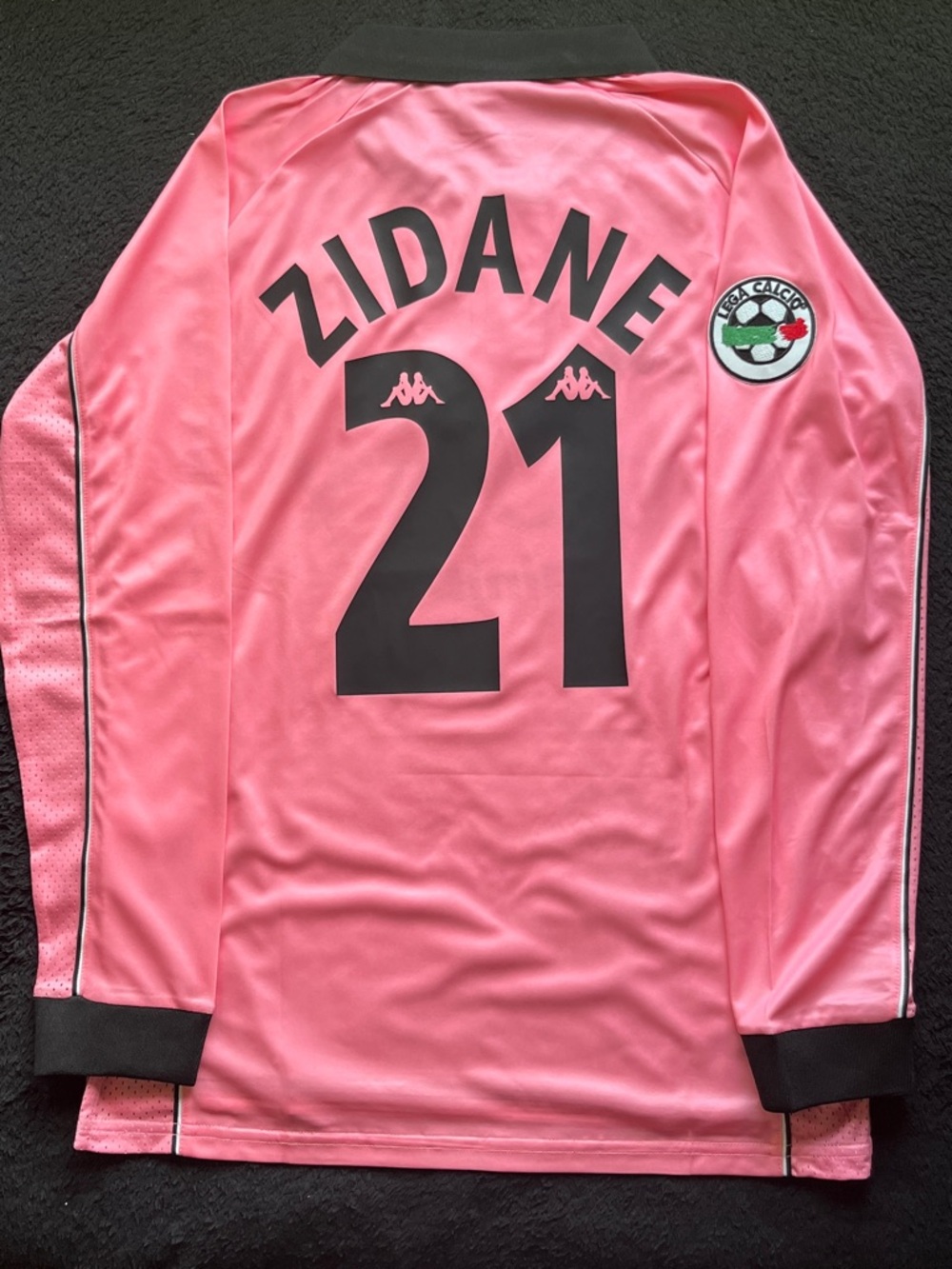 Zidane #21 Juventus 1997 Longsleeve Pink Away Retro Soccer Jersey 1998